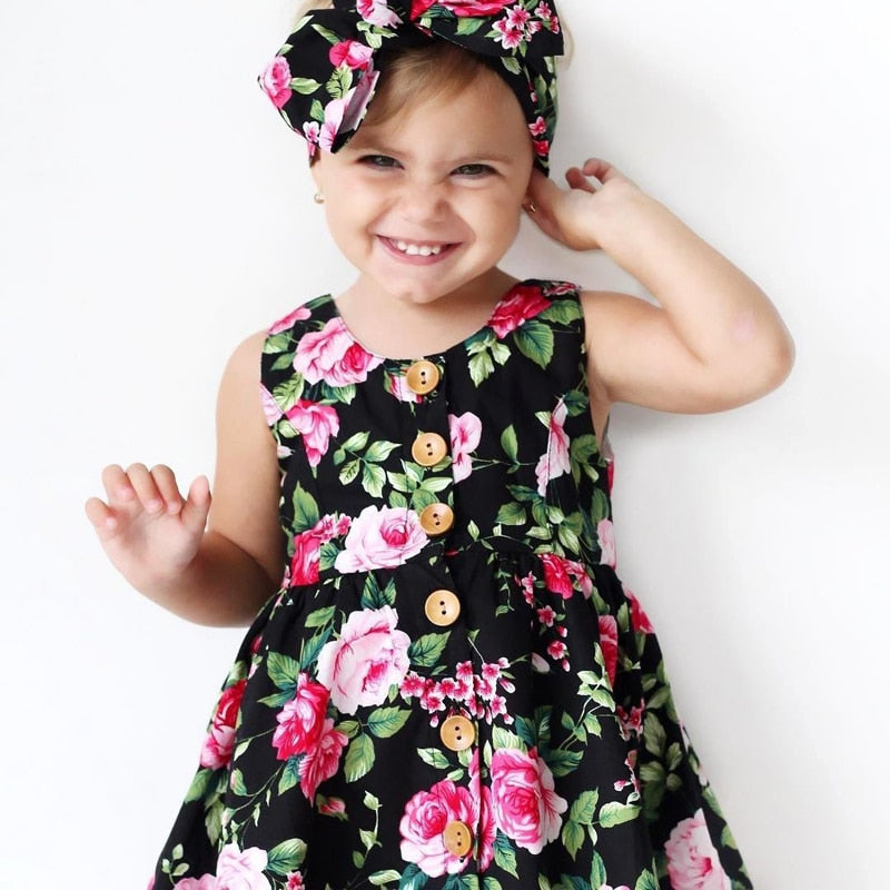 Vestido Floral de 12 meses a 3 anos